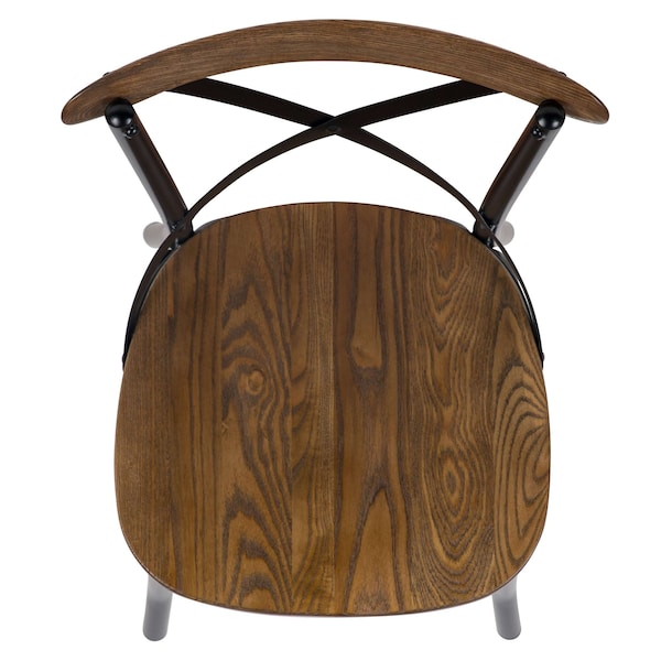 Flash Furniture Advantage X-Back Chair with Metal Bracing and Fruitwood Seat X-BACK-METAL-FW - main